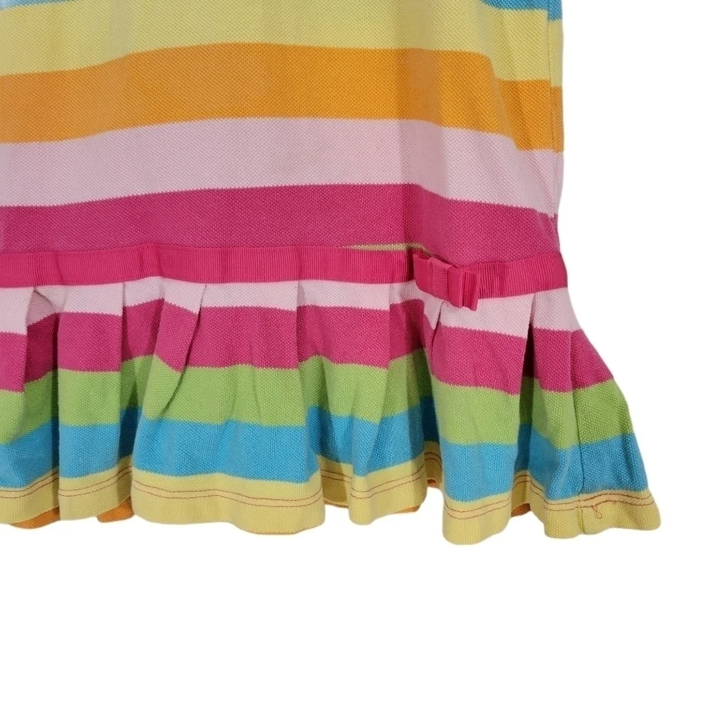 Carter's Rainbow Striped Peplum Ruffle Polo Dress